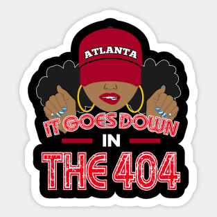 Atlanta 404 Area Code Black Woman Sticker